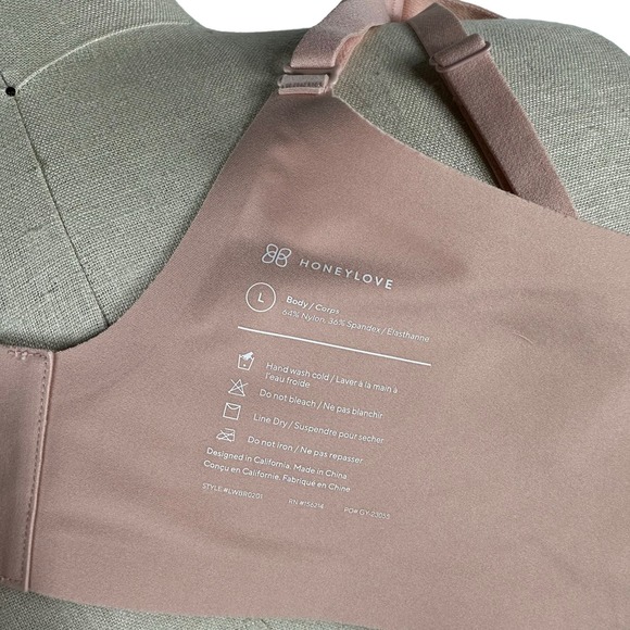 HONEYLOVE Nude Pink Silhouette Bra Wireless Women's Size Large - Picture 5 of 5